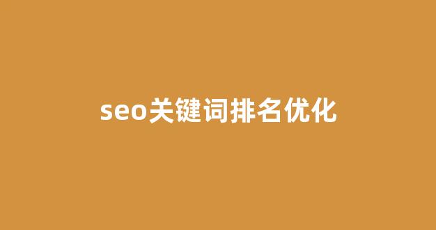 seo搜索排名优化