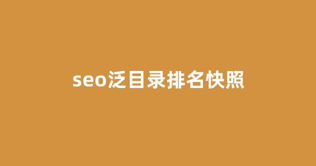 seo泛目录排名推广